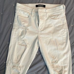 Express white skinny jeans